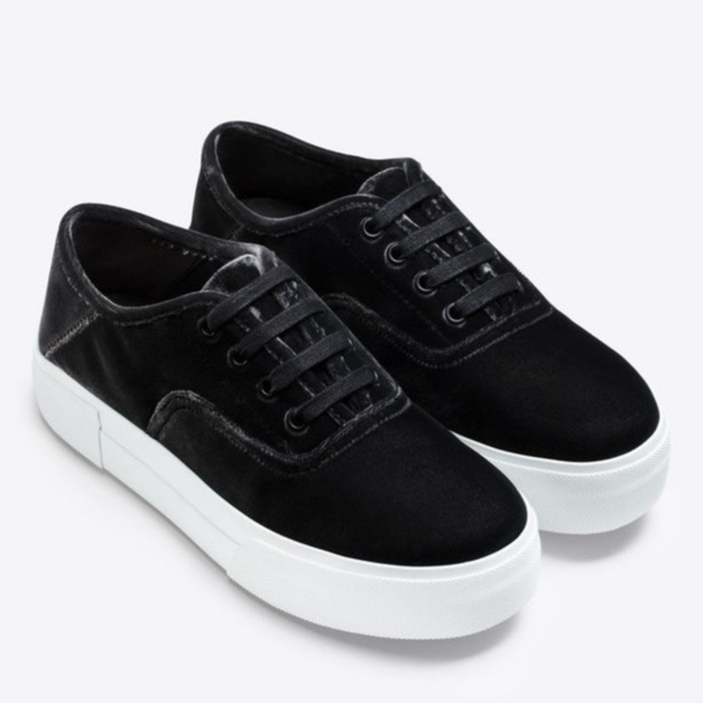 Vince velvet black Copley platform sneakers